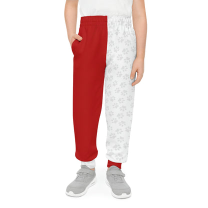 Red and White Paws, Balls, and Bones Kids Pants