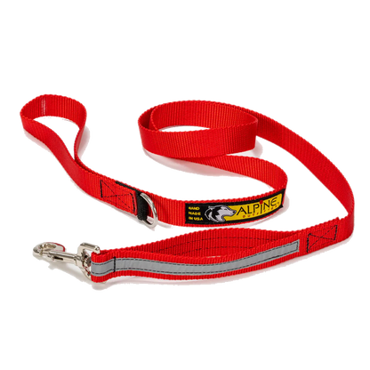 Alpine Outfitters 5' Walking Dog Leash w/Traffic Handle, Reflective Band & Accessory Ring