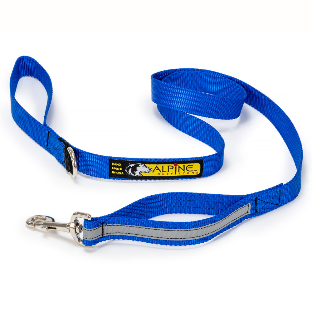 Alpine Outfitters 5' Walking Dog Leash w/Traffic Handle, Reflective Band & Accessory Ring
